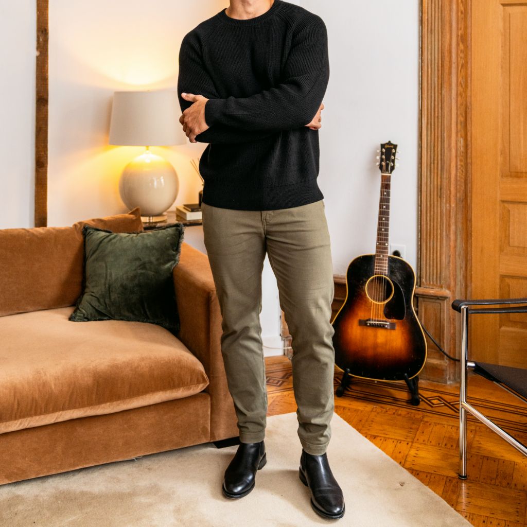 Ribbed Crewneck | Black