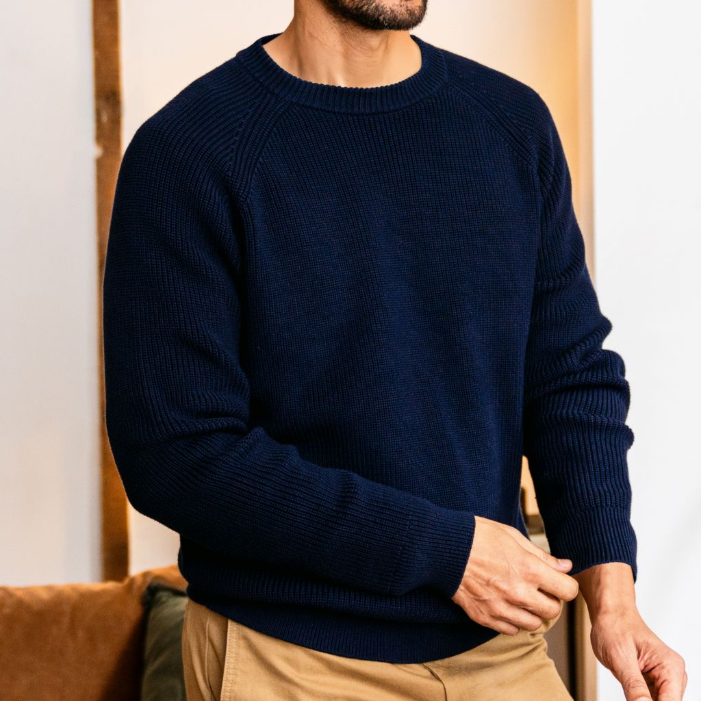 Ribbed Crewneck | Navy