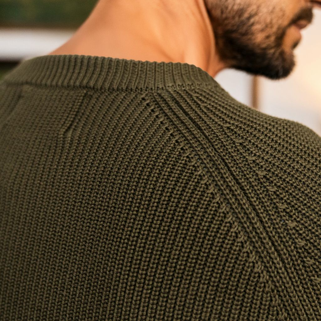 Ribbed Crewneck | Olive