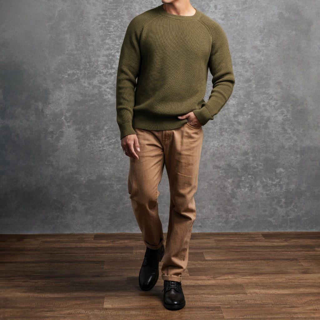 Ribbed Crewneck | Olive