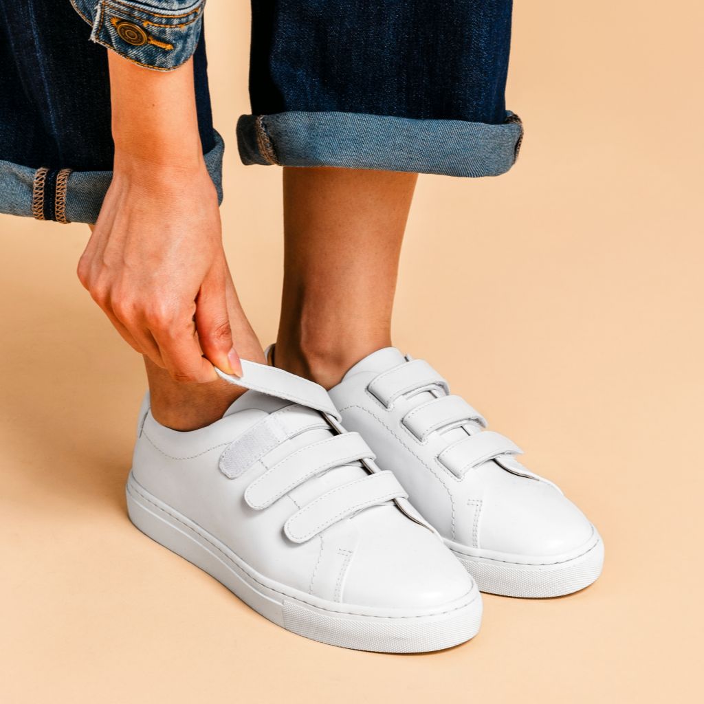 Women's Triple Strap Low Top | White