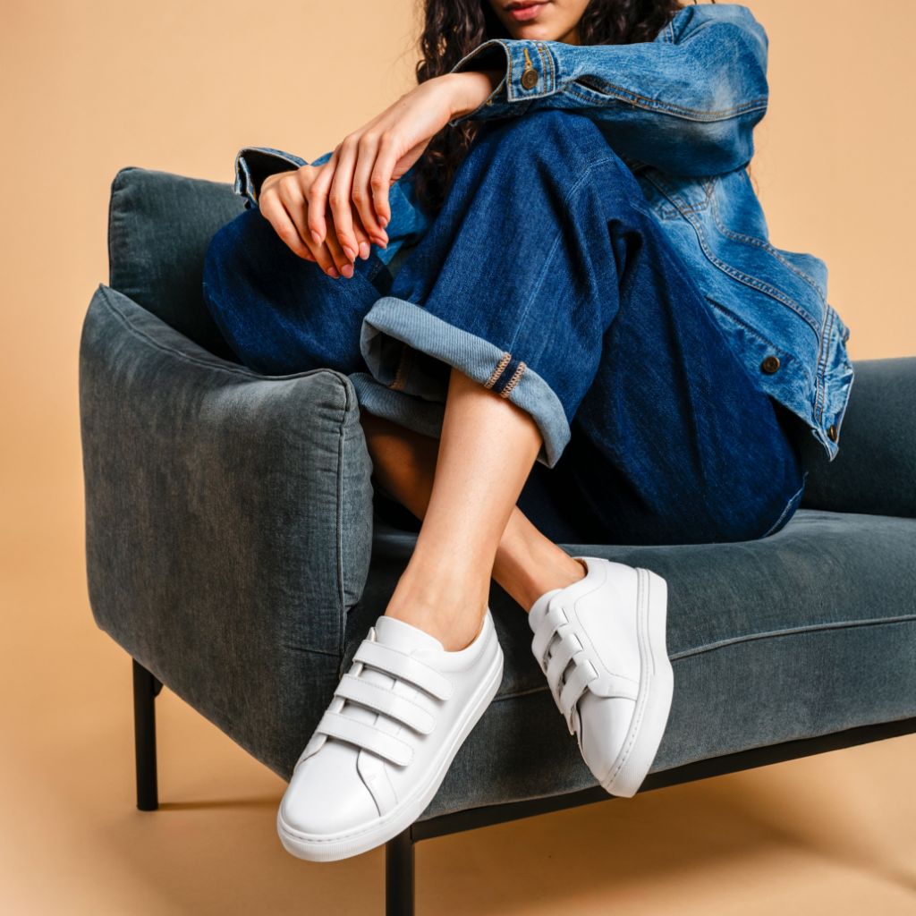 Women's Triple Strap Low Top | White