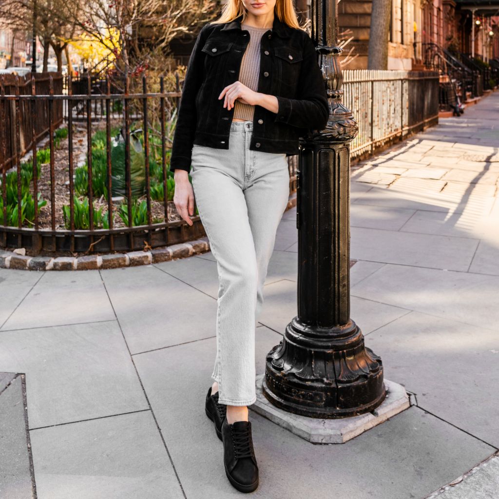 Suede Trucker Jacket | Black