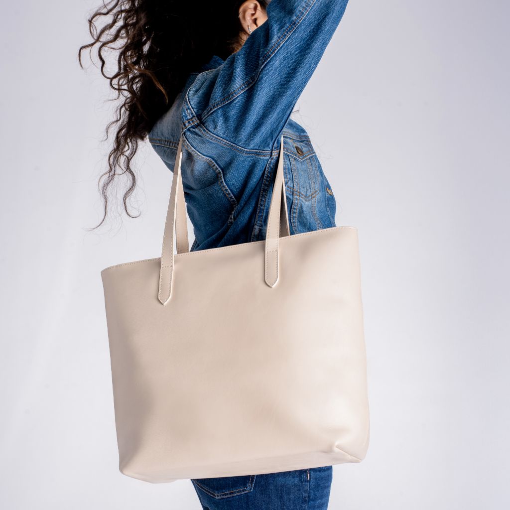 Everyday Tote | Beige (L) (Zipper)