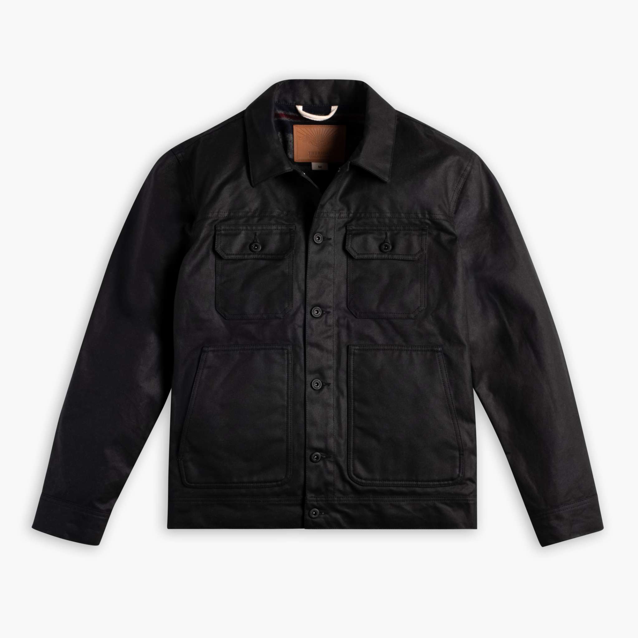 Waxed Trucker Jacket | Black