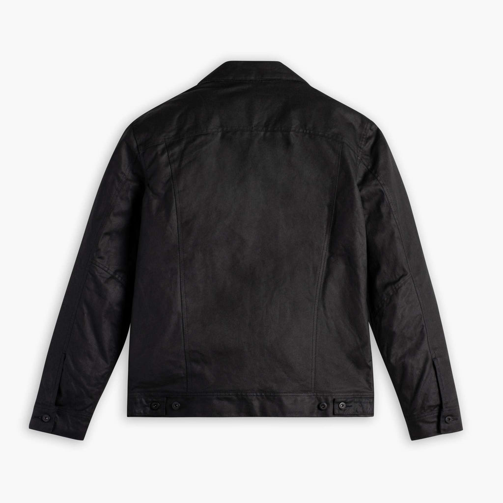 Waxed Trucker Jacket | Black