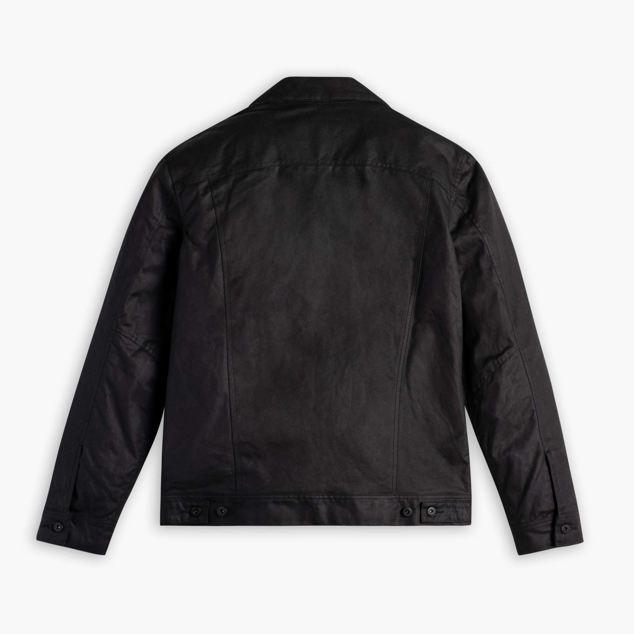 Waxed Trucker Jacket | Black