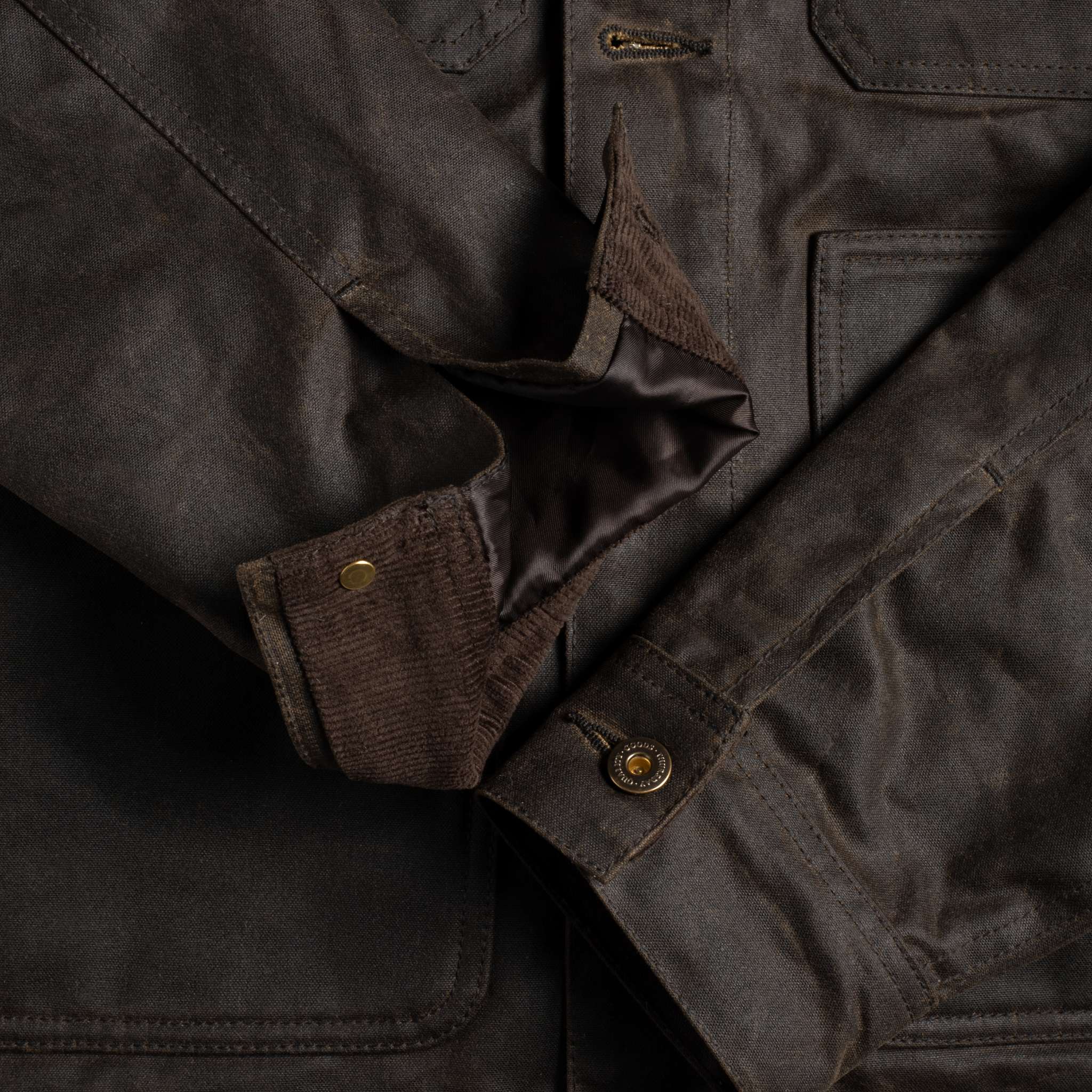 Waxed Trucker Jacket | Dark Olive